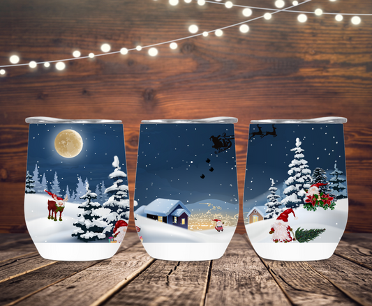 12 oz T'was the night before Christmas Wine Tumbler