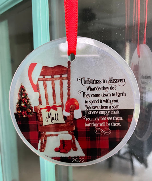Personalized 'Christmas in Heaven Ornament'