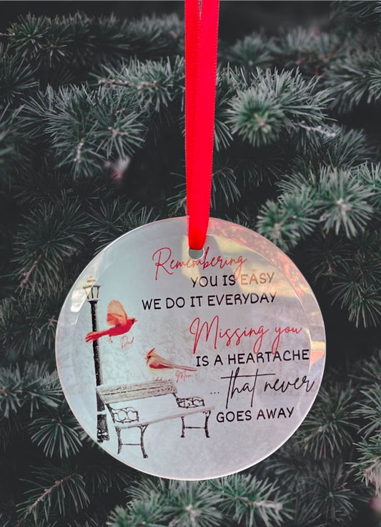 Personalized 'Remembering you is Easy' Ornament