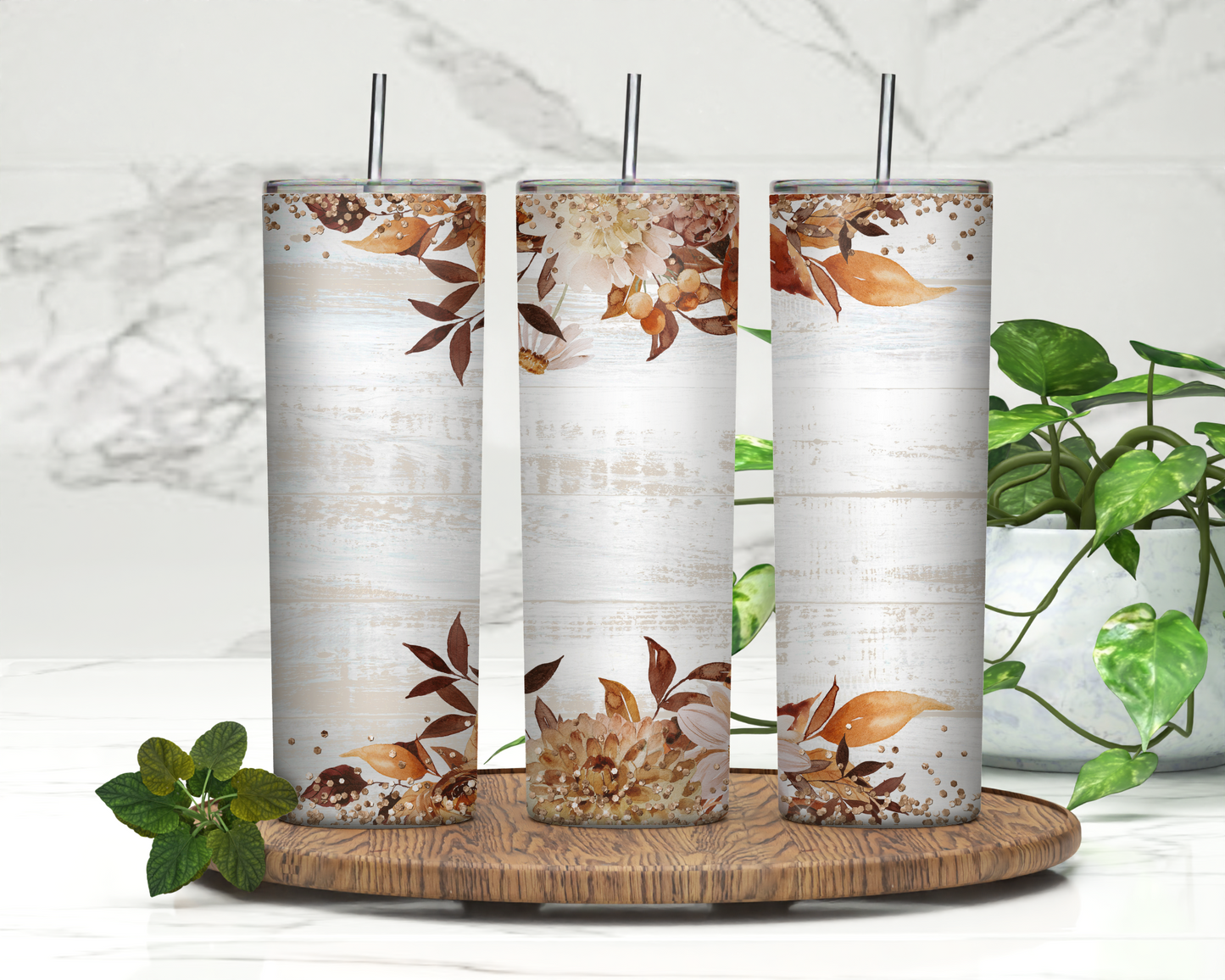 Fall Shiplap | 20oz Skinny Tumbler