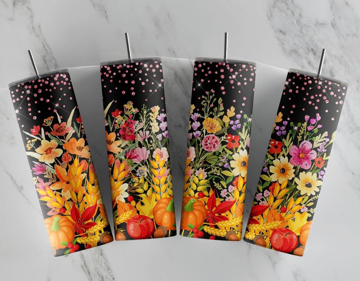 Fall Flowers | 20oz Skinny Tumbler