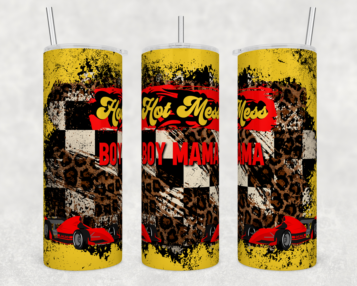 Hot Mess Boy Mom | 20oz Skinny Tumbler