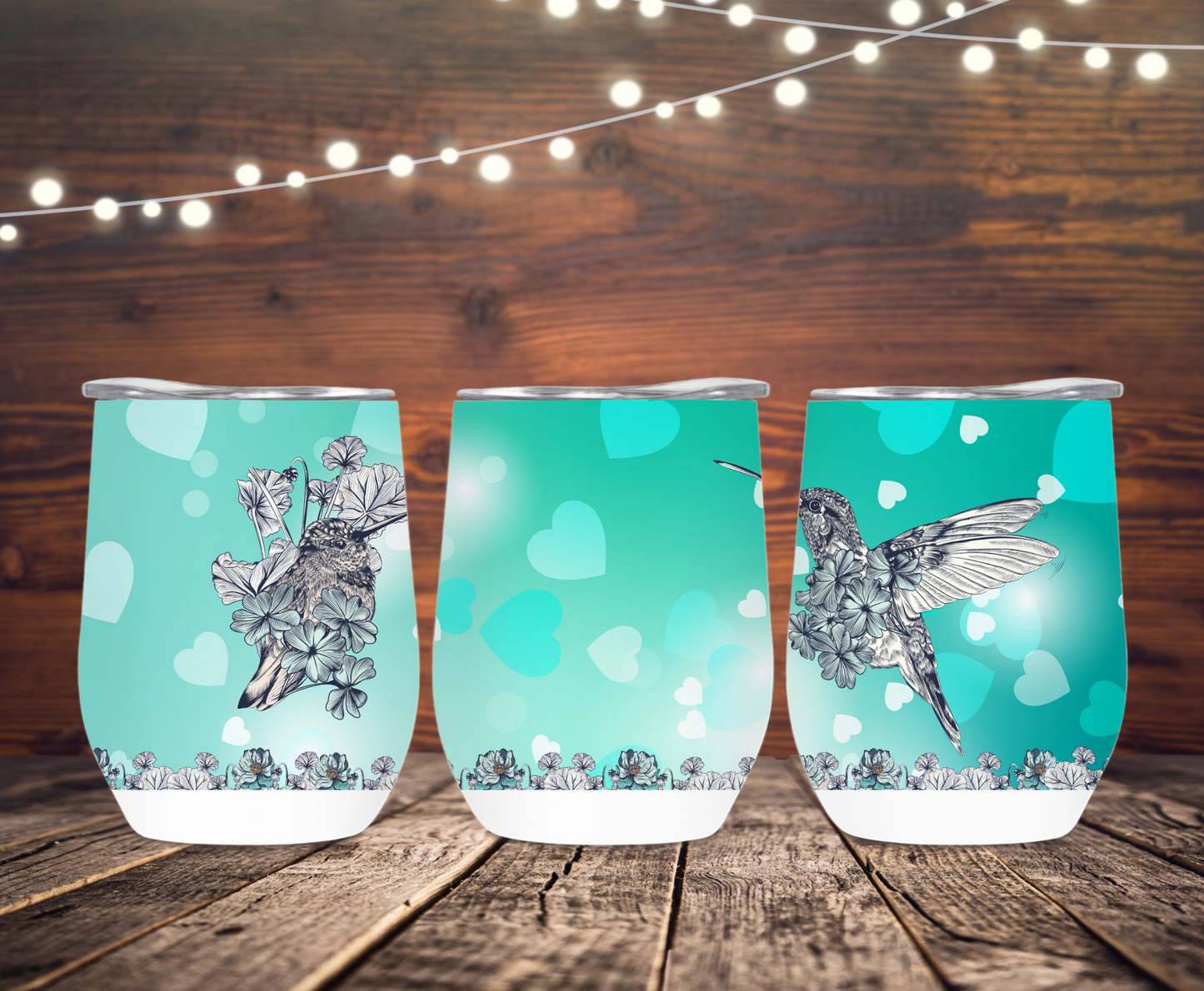 12oz Humming Bird Wine Tumbler