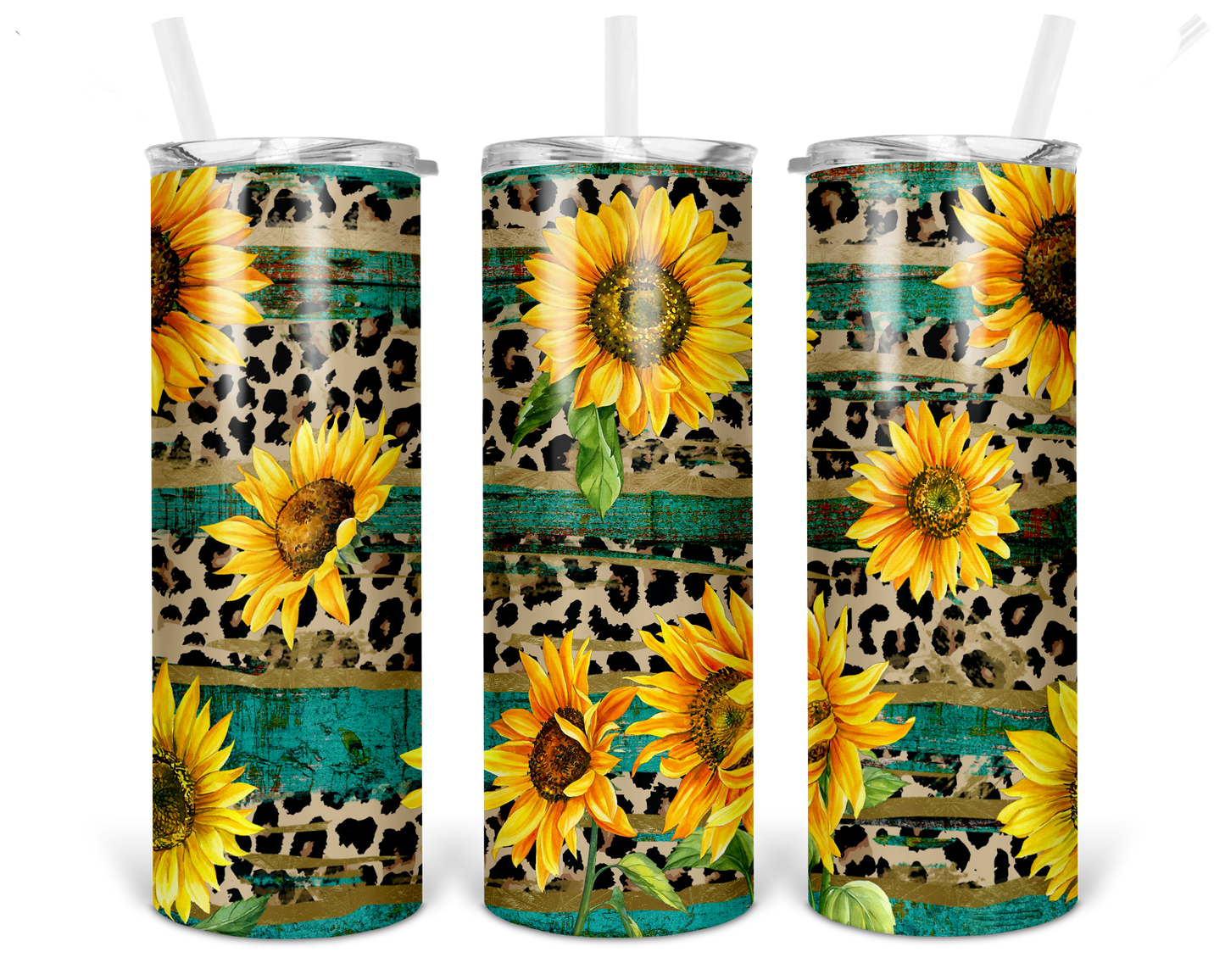 Sunflower Leopard | 20oz Skinny Tumbler