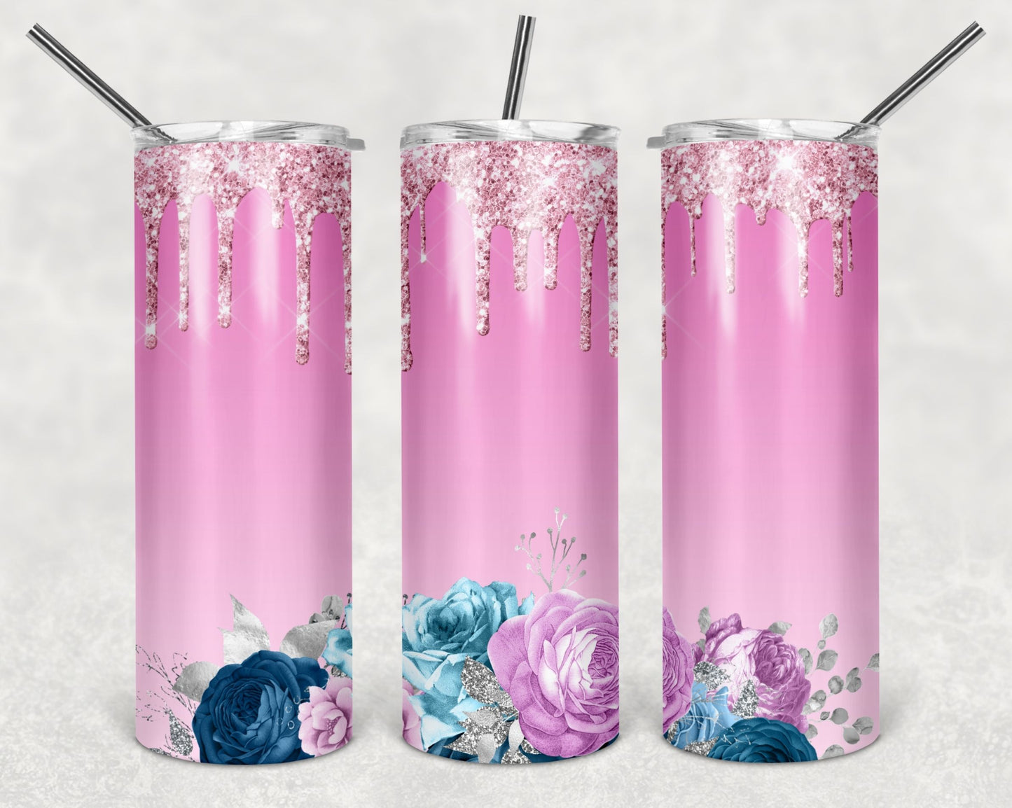 Pink Floral | 20oz Skinny Tumbler