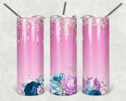 Pink Floral | 20oz Skinny Tumbler