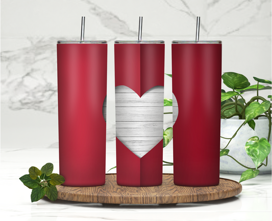 Shiplap Heart - May be Personized | 20oz Skinny Tumbler