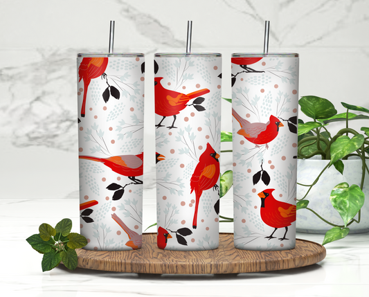 Winter Cardinals  | 20oz Skinny Tumbler