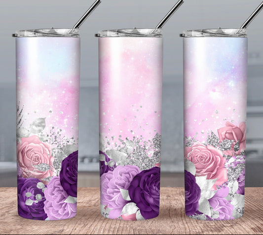 Purple Floral | 20oz Skinny Tumbler