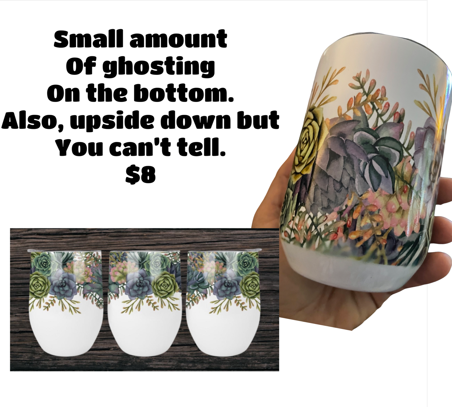 Discounted 12oz Succulent Wine Tumbler