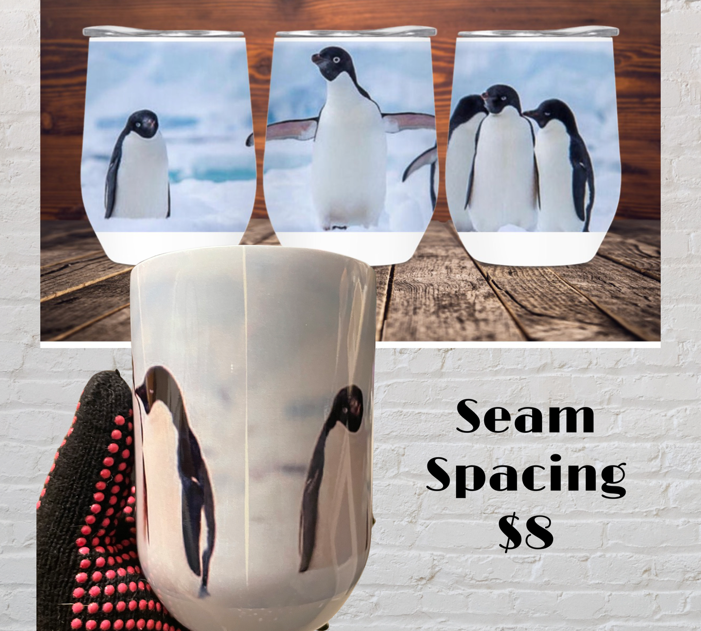 Discounted 12oz Penguin Wine Tumbler