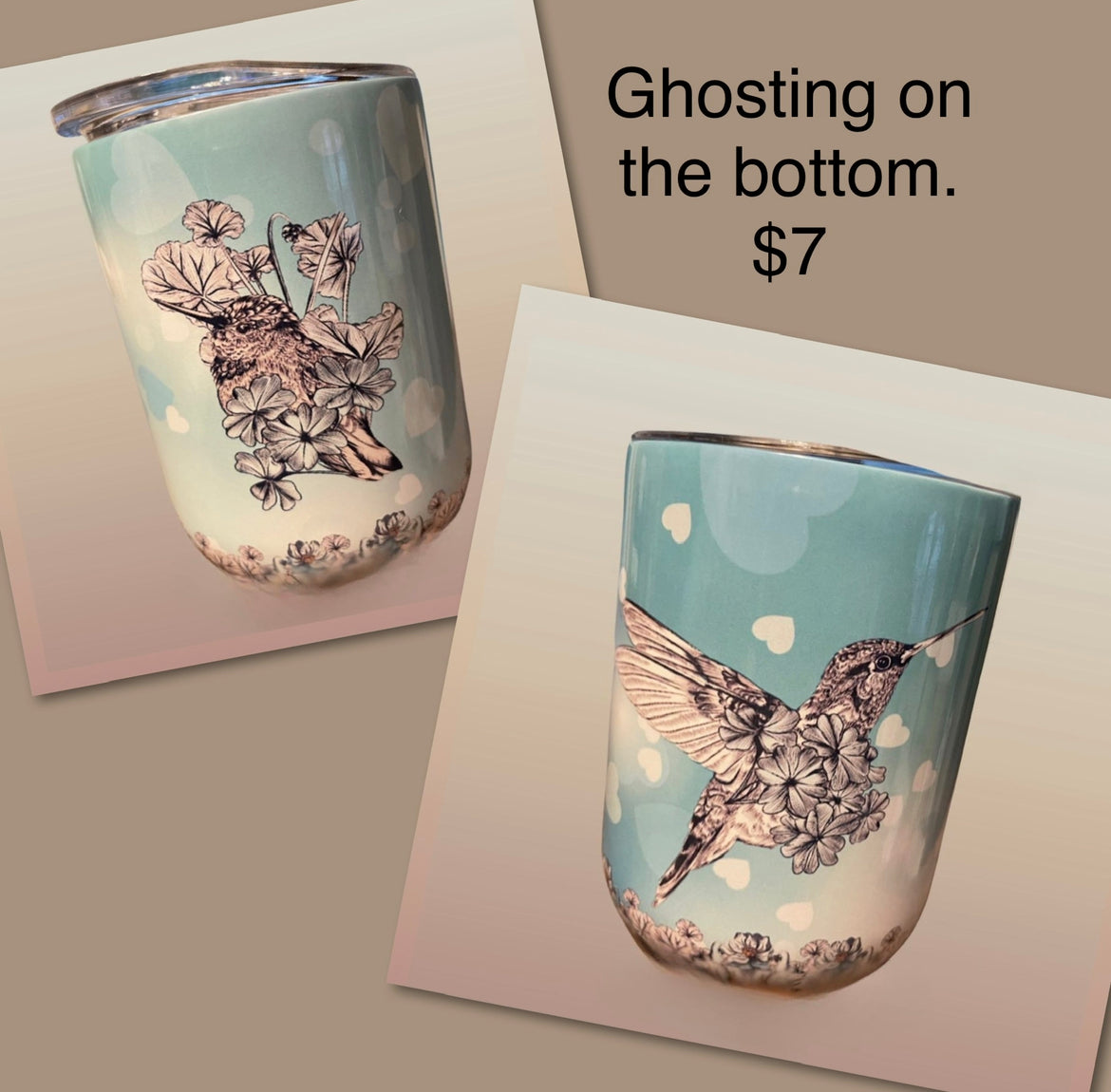 Discounted 12oz Humming Bird Wine Tumbler