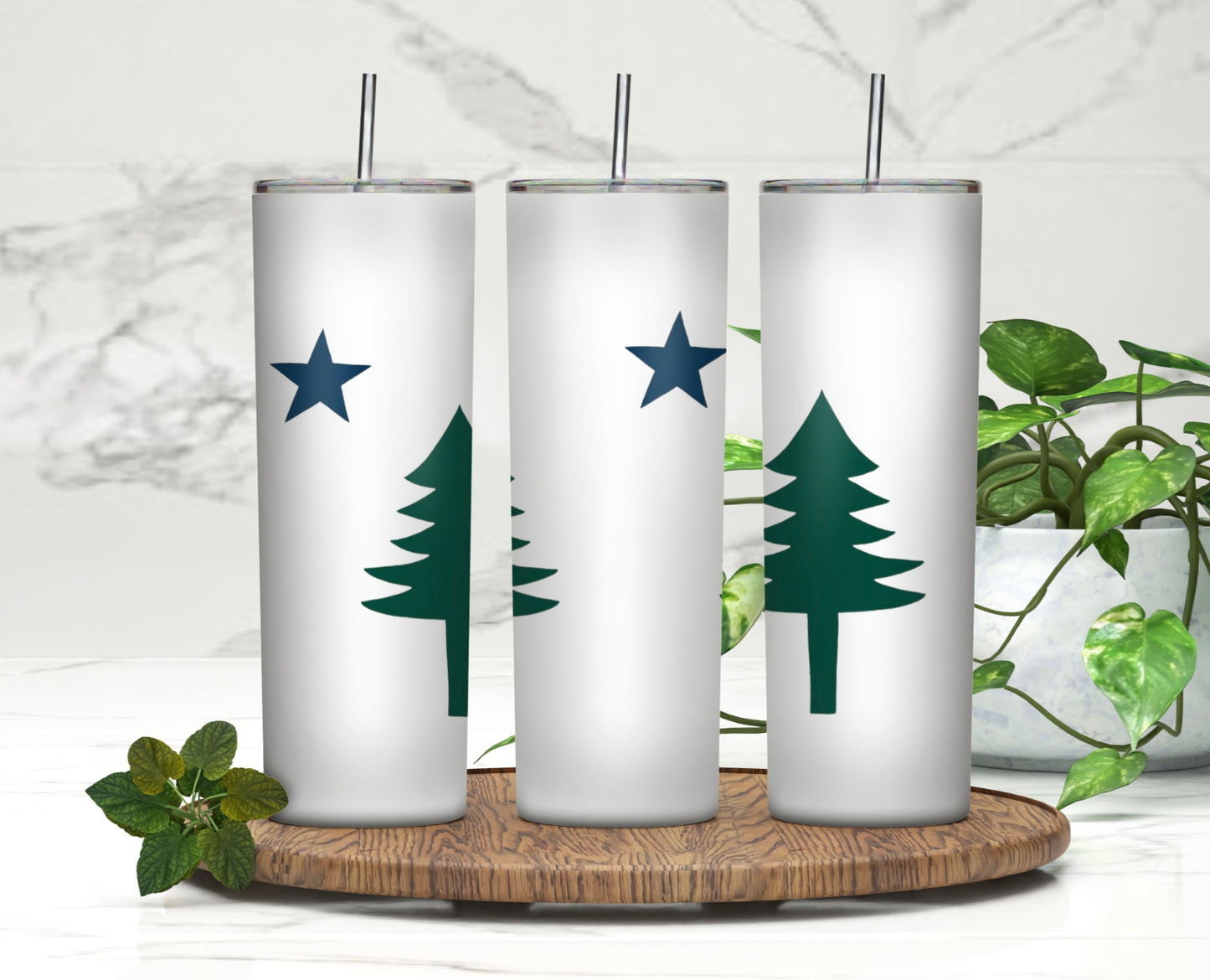 Simple Maine Flag | 20oz Skinny Tumbler